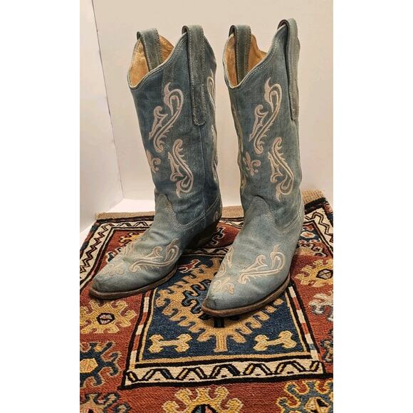 Corral Women's Turquoise Blue Cortez Cowboy Snip Toe Boots Style R1973 Sz‎ 7.5 M - Picture 7 of 16